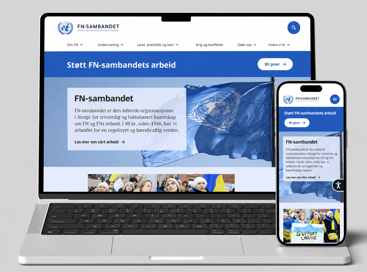 FN-Sambandet website homepage