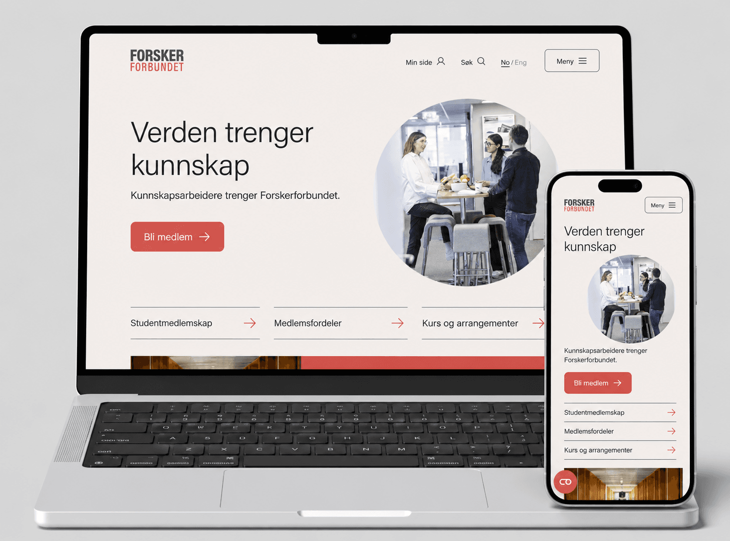 Forskerforbundet website homepage