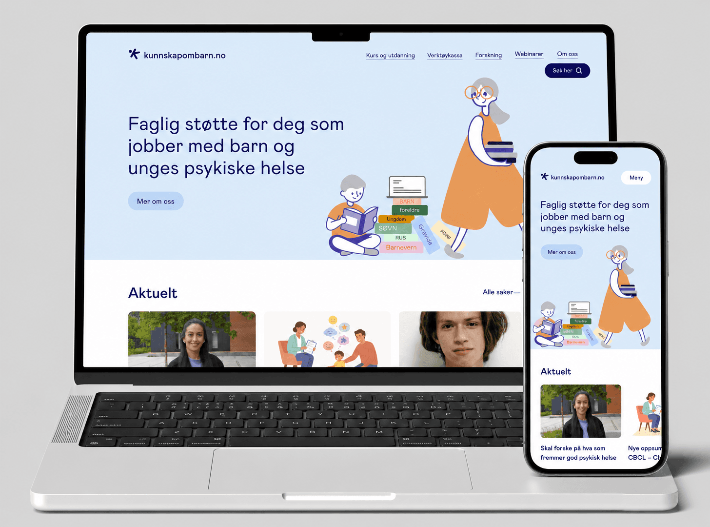 Kunnskap om barn website homepage