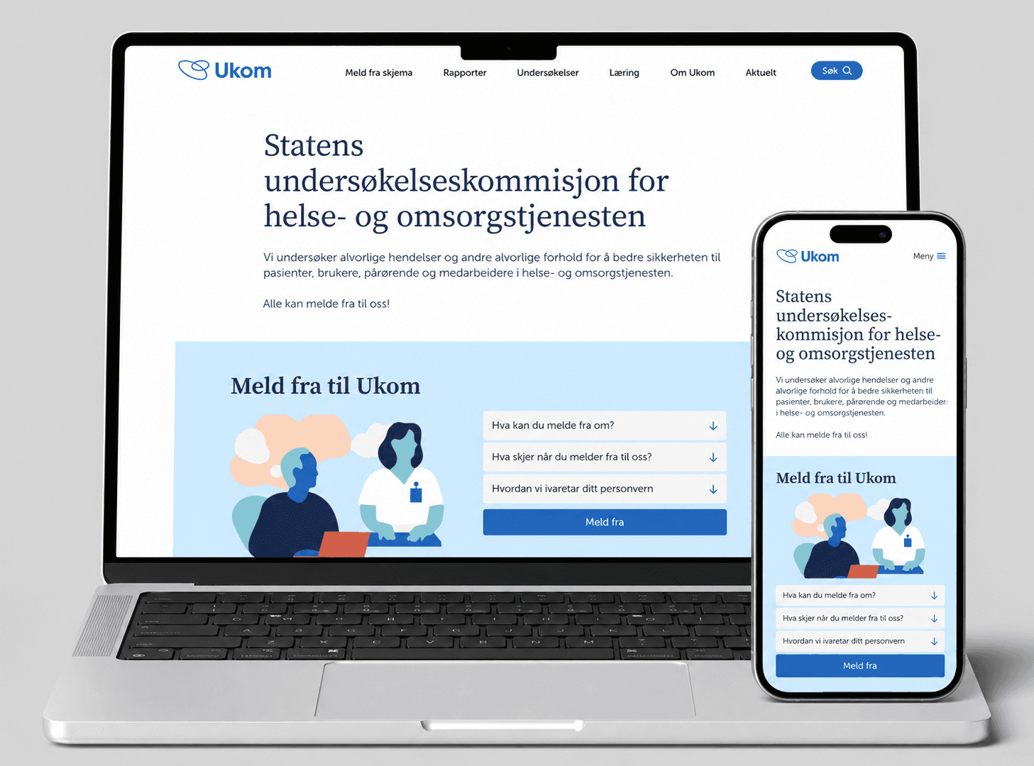 Ukom website homepage